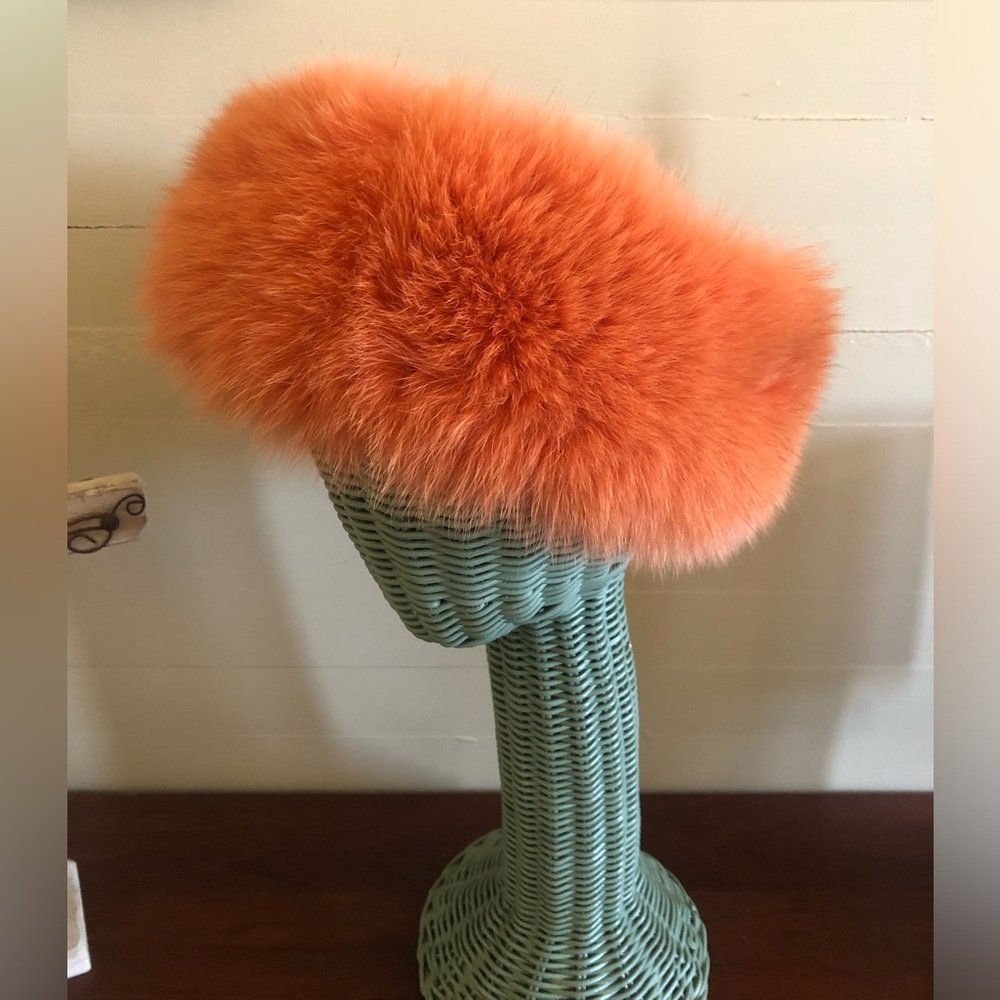 Orange Fur Hat Band